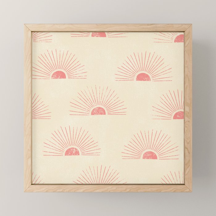Sunrise - pink and cream Mini Art Print Gallery Image 1