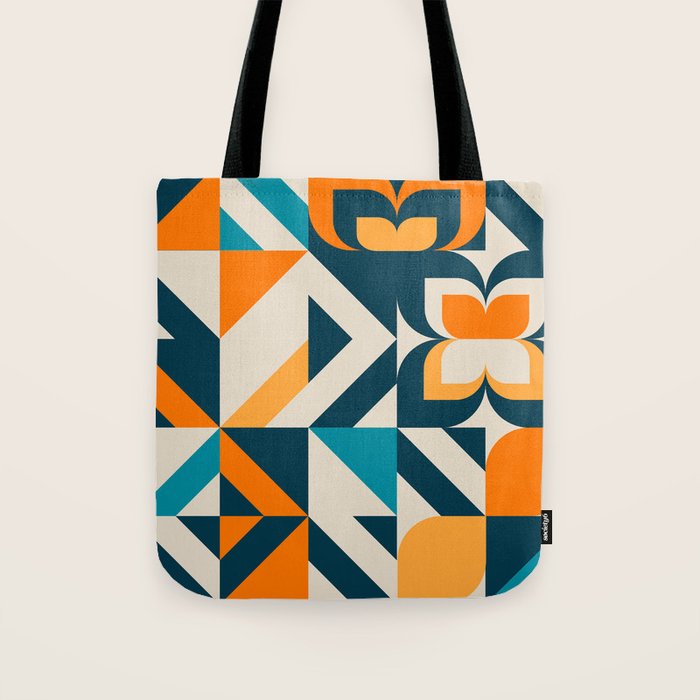 Modern Geometric flowers pattern Tote Bag Gallery Image 1