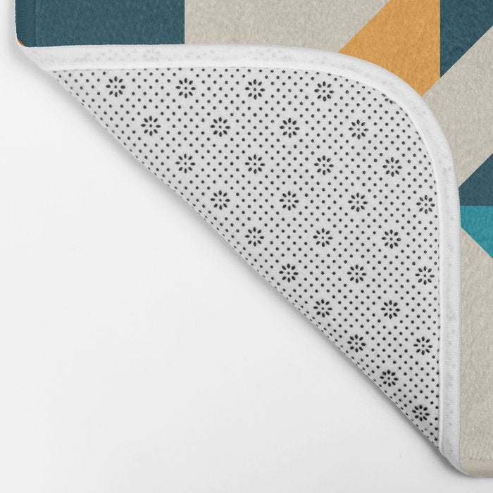 Modern Geometric flowers pattern Bath Mat Gallery Image 2