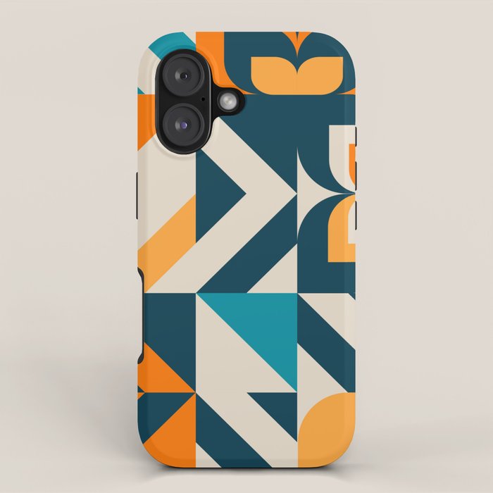 Modern Geometric flowers pattern iPhone Case Gallery Image 1