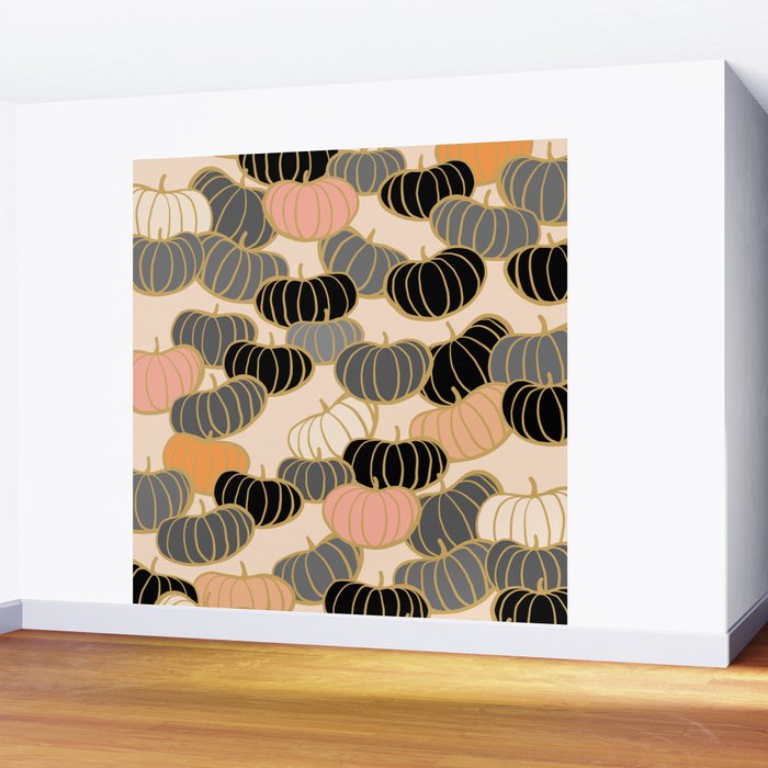 Retro Pumpkin Pattern 1 Wall Mural Gallery Image 2