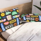 Fun retro quote sticker pattern Pillow Sham Gallery Image 2