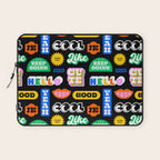 Fun retro quote sticker pattern Laptop Sleeve Gallery Image 1