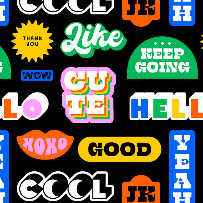 Fun retro quote sticker pattern Coffee Mug Gallery Image 2