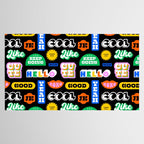 Fun retro quote sticker pattern Tablecloth Gallery Image 2