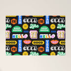 Fun retro quote sticker pattern Welcome Mat Gallery Image 1