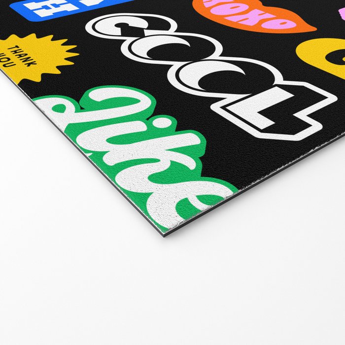 Fun retro quote sticker pattern Welcome Mat Gallery Image 2