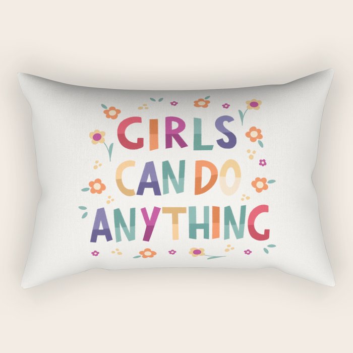Girls can do anything  Rectangular Pillow Gallery Image 2