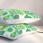 Green eco friendly geometric mosaic art pattern Pillow Sham Gallery Image 3