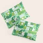 Green eco friendly geometric mosaic art pattern Pillow Sham Gallery Image 3