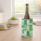 Green eco friendly geometric mosaic art pattern Wine Chiller Gallery Image 4