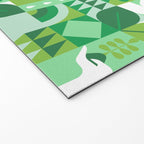 Green eco friendly geometric mosaic art pattern Welcome Mat Gallery Image 2