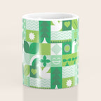 Green eco friendly geometric mosaic art pattern Coffee Mug Gallery Image 4