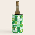 Green eco friendly geometric mosaic art pattern Wine Chiller Gallery Image 1