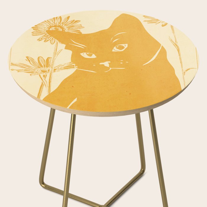 Minimalist Yellow Cat Side Table Gallery Image 2