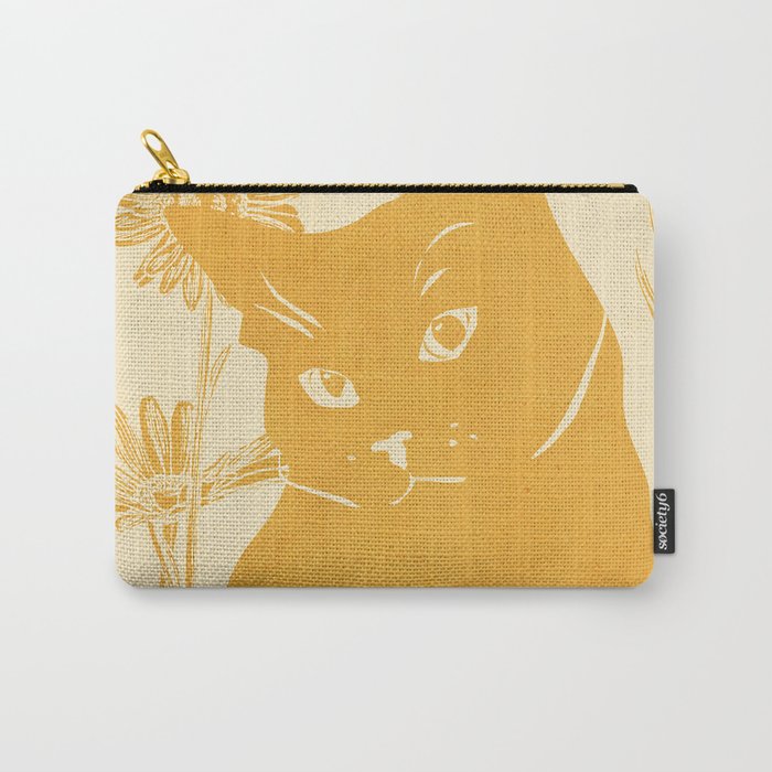 Minimalist Yellow Cat Carry All Pouch Gallery Image 1