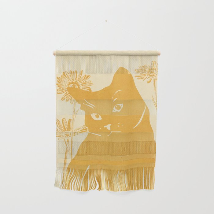 Minimalist Yellow Cat Wall Hanging Gallery Image 1