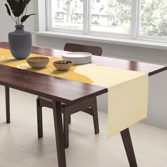 Minimalist Yellow Cat Table Runner Gallery Image 2