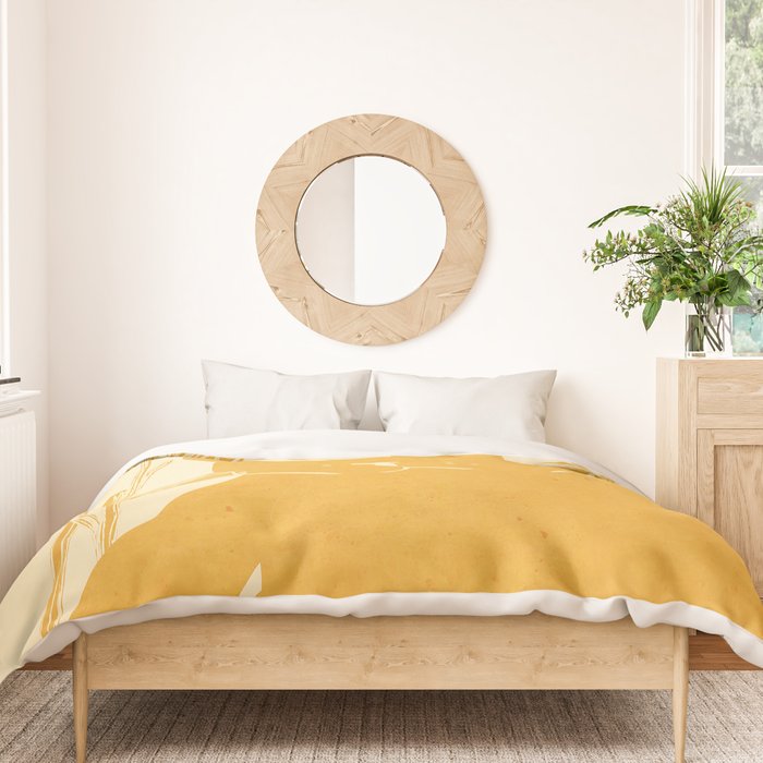 Minimalist Yellow Cat Duvet Cover Gallery Image 3