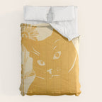 Minimalist Yellow Cat Comforter Gallery Image 6