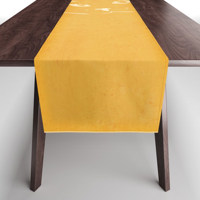 Minimalist Yellow Cat Table Runner Gallery Image 1