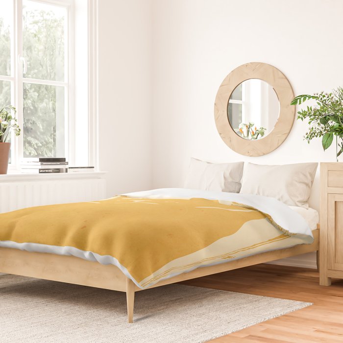 Minimalist Yellow Cat Duvet Cover Gallery Image 2