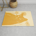 Minimalist Yellow Cat Rug Gallery Image 1