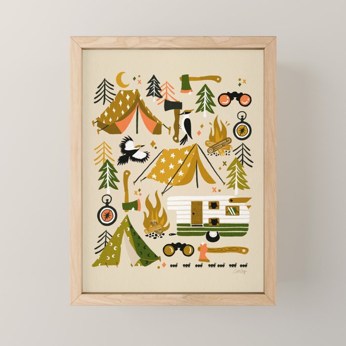 Camping Kit - Olive Palette Mini Art Print Gallery Image 1
