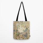 Antique 17th Century Romantic Warrior Italian Tapestry Tote Bag Gallery Image 2
