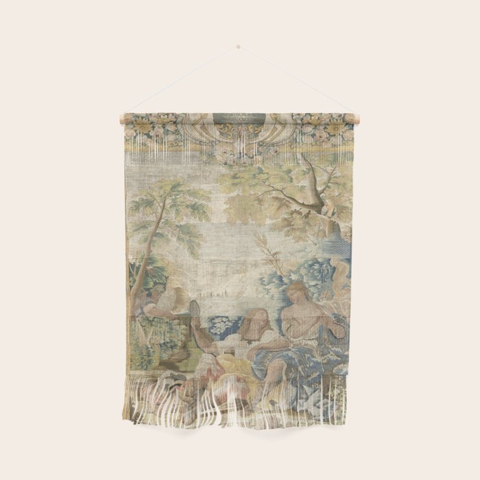 Antique 17th Century Romantic Warrior Italian Tapestry Wall Hanging Gallery Image 1