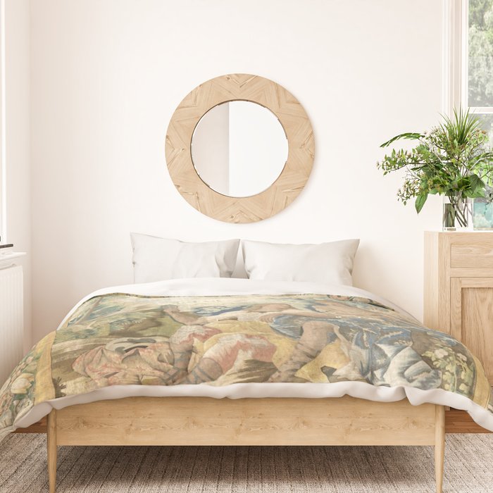 Antique 17th Century Romantic Warrior Italian Tapestry Duvet Cover Gallery Image 3