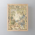 Antique 17th Century Romantic Warrior Italian Tapestry Mini Art Print Gallery Image 1
