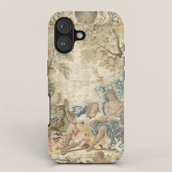 Antique 17th Century Romantic Warrior Italian Tapestry iPhone Case Gallery Image 1