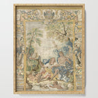 Antique 17th Century Romantic Warrior Italian Tapestry Serving Tray Gallery Image 1