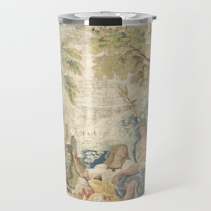 Antique 17th Century Romantic Warrior Italian Tapestry Travel Mug Gallery Image 1