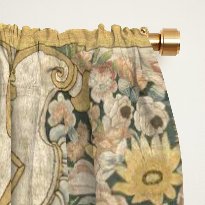 Antique 17th Century Romantic Warrior Italian Tapestry Window Curtain Gallery Image 2