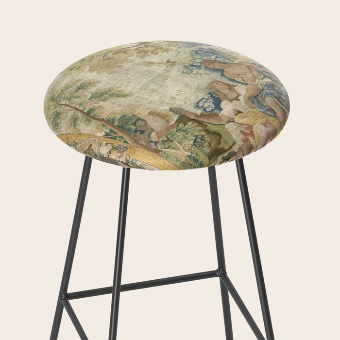 Antique 17th Century Romantic Warrior Italian Tapestry Stool Gallery Image 2