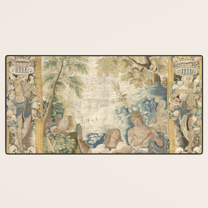 Antique 17th Century Romantic Warrior Italian Tapestry Desk Mat Gallery Image 3