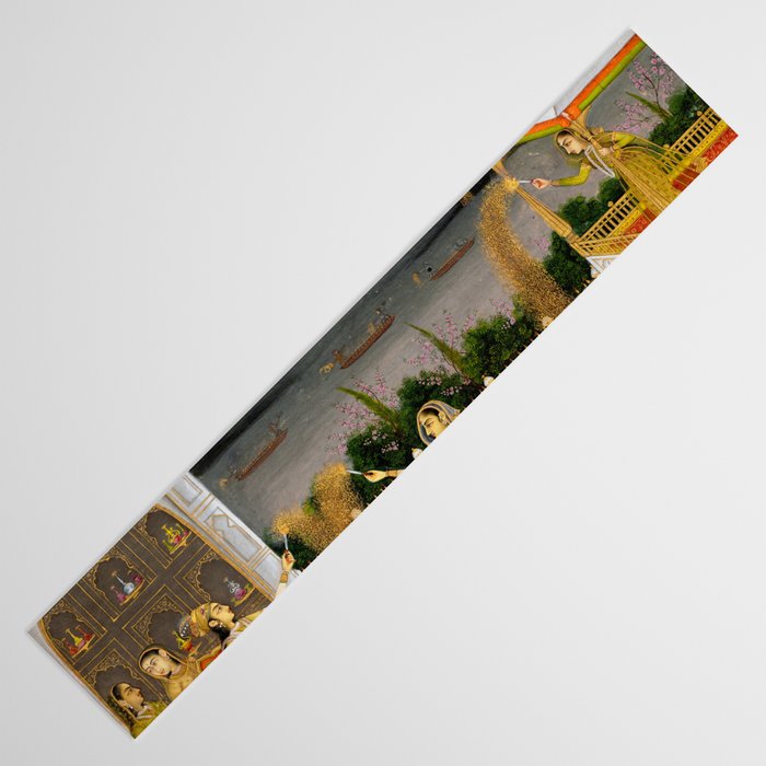 Royal Women Celebrating Diwali Indian Miniature Painting  Table Runner Gallery Image 3