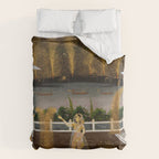 Royal Women Celebrating Diwali Indian Miniature Painting  Duvet Cover Gallery Image 6