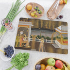 Royal Women Celebrating Diwali Indian Miniature Painting  Cutting Board Gallery Image 2
