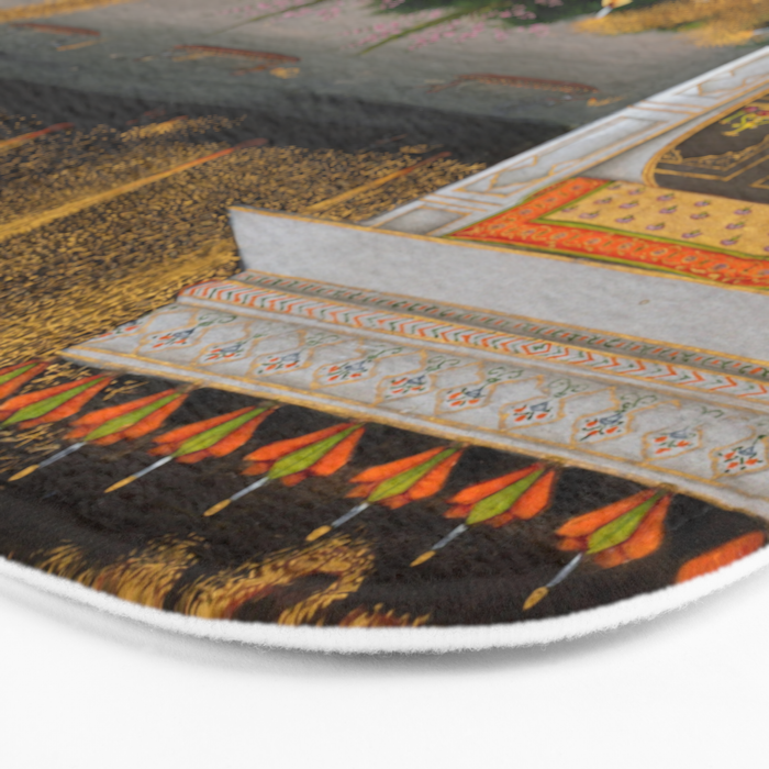 Royal Women Celebrating Diwali Indian Miniature Painting  Bath Mat Gallery Image 3