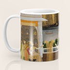 Royal Women Celebrating Diwali Indian Miniature Painting  Coffee Mug Gallery Image 3