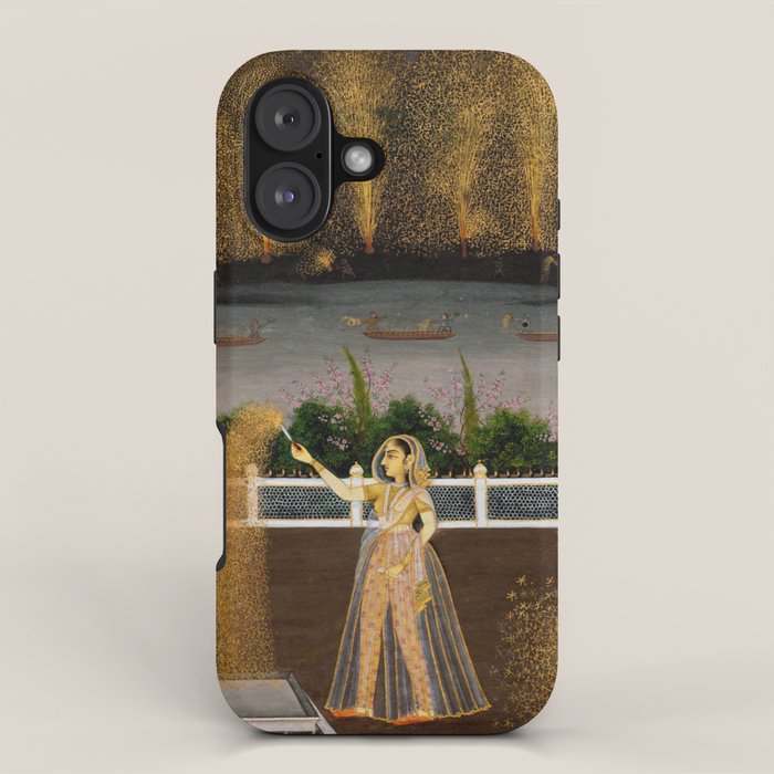 Royal Women Celebrating Diwali Indian Miniature Painting  iPhone Case Gallery Image 1