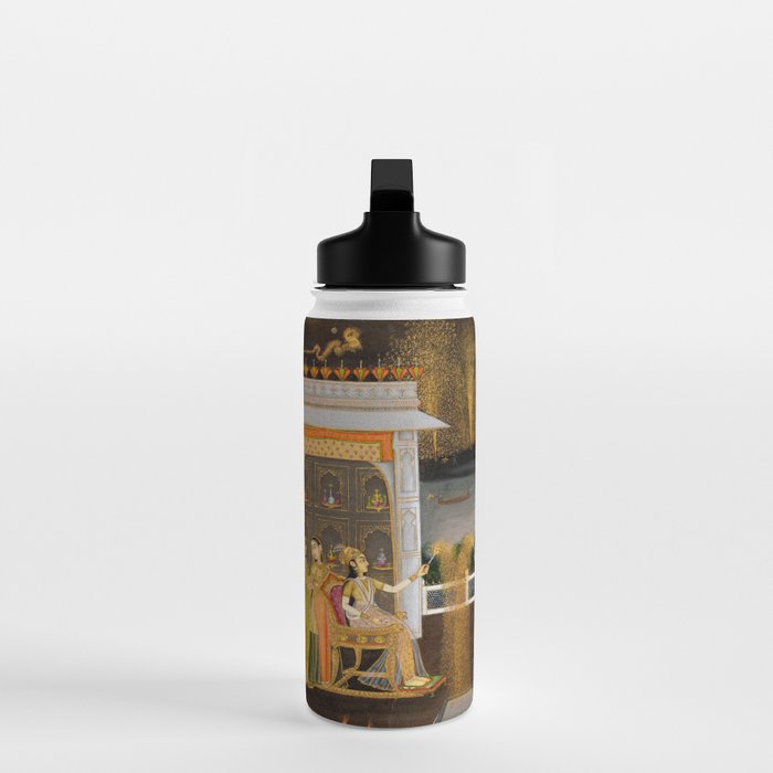 Royal Women Celebrating Diwali Indian Miniature Painting  Water Bottle Gallery Image 3