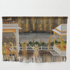 Royal Women Celebrating Diwali Indian Miniature Painting  Wall Hanging Gallery Image 1