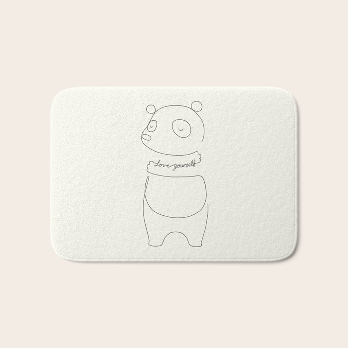 Love Yourself Panda Bath Mat Gallery Image 1