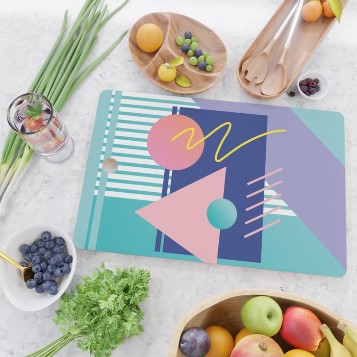 Memphis pattern 82 - 80s / 90s Retro Cutting Board Gallery Image 2