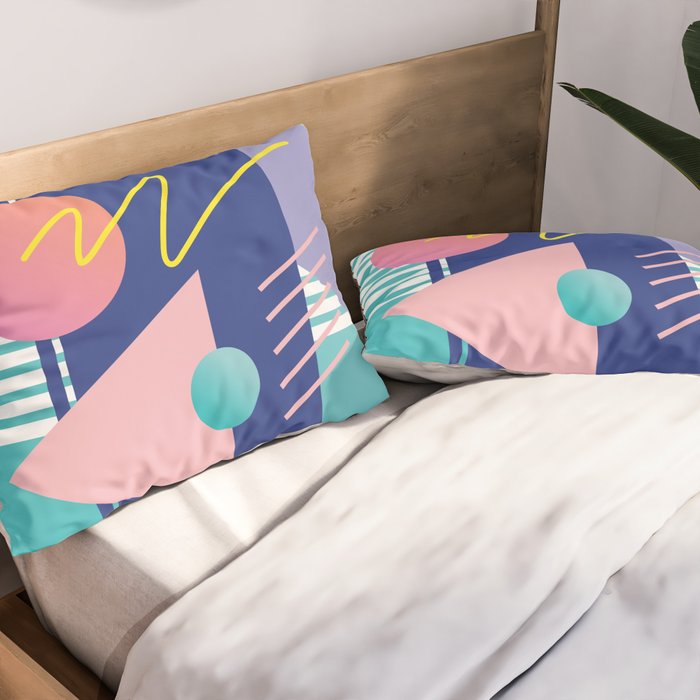 Memphis pattern 82 - 80s / 90s Retro Pillow Sham Gallery Image 2