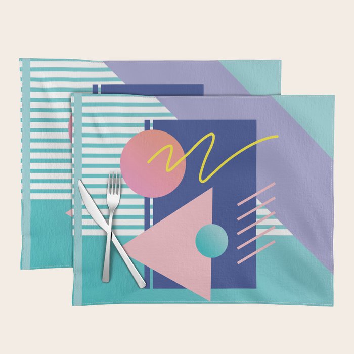 Memphis pattern 82 - 80s / 90s Retro Placemat Gallery Image 1
